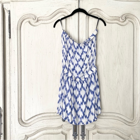 Forever21 Blue & White Ikat Sleeveless Dress - Picture 3 of 6